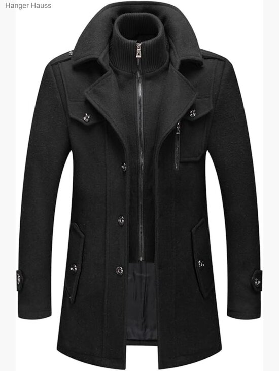 Other - Men's Wool Blend Peacoat with Detachable Zipper
